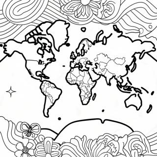 Colorful World Map Coloring Page 21302-17137