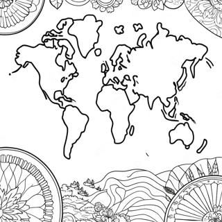 Colorful World Map Coloring Page 21302-17138