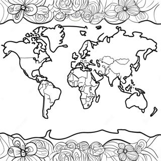 Colorful World Map Coloring Page 21302-17140