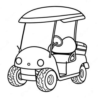 Cute Golf Cart Coloring Page 2132-1753