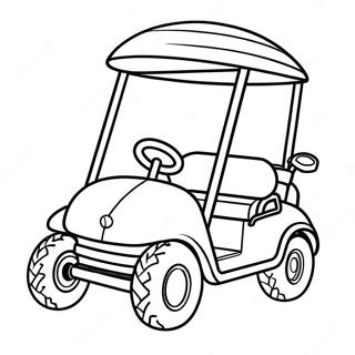 Cute Golf Cart Coloring Page 2132-1754