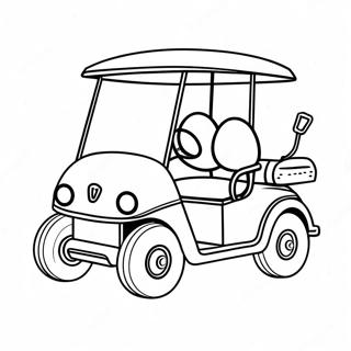 Cute Golf Cart Coloring Page 2132-1755