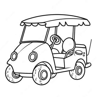 Cute Golf Cart Coloring Page 2132-1756