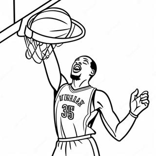 Kevin Durant Dunking Basketball Coloring Page 21332-17158