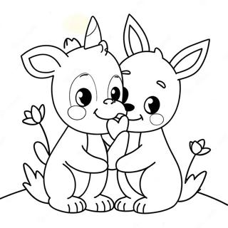 Cute Animals Spreading Kindness Coloring Page 21352-17174