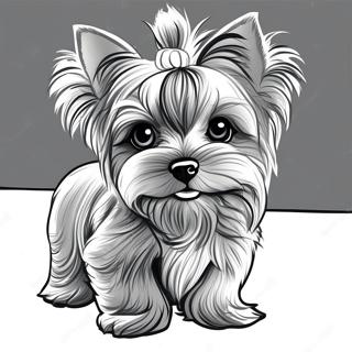 Realistic Yorkie Puppy Coloring Page 21361-45610