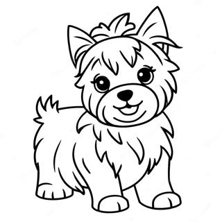 Realistic Yorkie Puppy Coloring Page 21361-45612