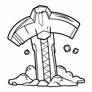 Minecraft Diamond Pickaxe Coloring Page 21371-17182