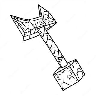 Minecraft Diamond Pickaxe Coloring Page 21371-17183