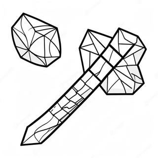 Minecraft Diamond Pickaxe Coloring Page 21371-17184