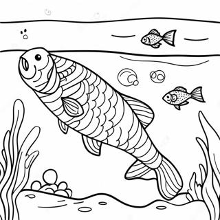 Salmon Swimming In Clear Water Coloring Page 21391-17197