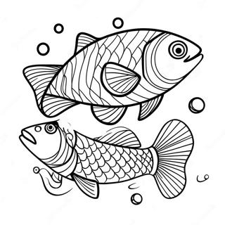 Salmon Swimming In Clear Water Coloring Page 21391-17198