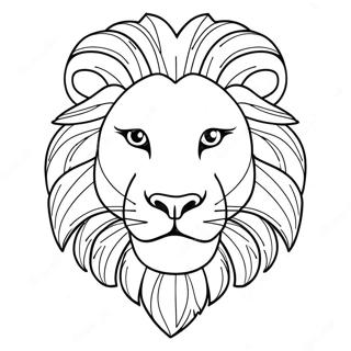 Realistic Lion Head Coloring Page 21411-17213