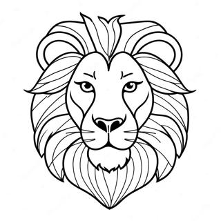 Realistic Lion Head Coloring Page 21411-17215