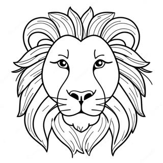 Realistic Lion Head Coloring Page 21411-17216