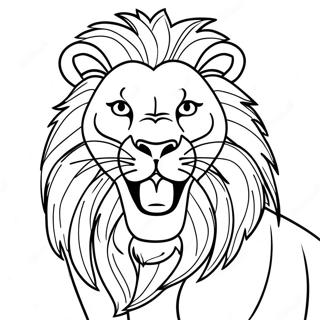 Majestic Lion Roaring Coloring Page 21412-17220