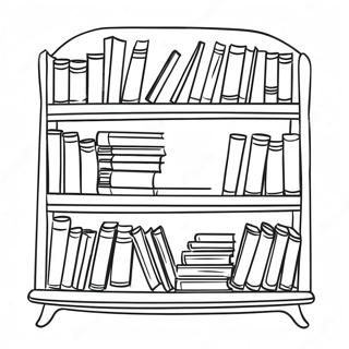 Colorful Bookshelf Coloring Page 2142-1765