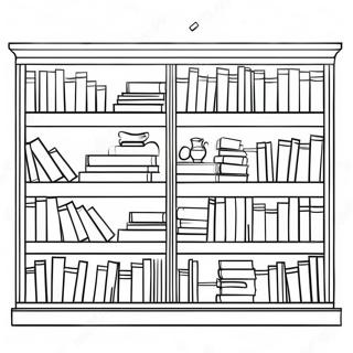 Colorful Bookshelf Coloring Page 2142-1767