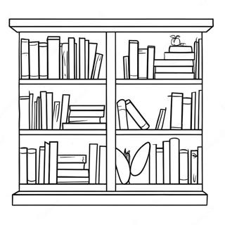 Colorful Bookshelf Coloring Page 2142-1768