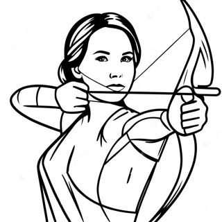 Katniss Everdeen With Bow Coloring Page 21442-17242