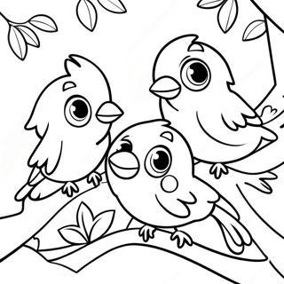 Cute Cardinals In A Tree Coloring Page 21462-17254