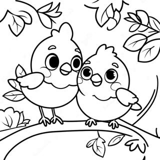 Cute Cardinals In A Tree Coloring Page 21462-17256