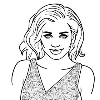 Miley Cyrus In A Sparkly Dress Coloring Page 21492-17277