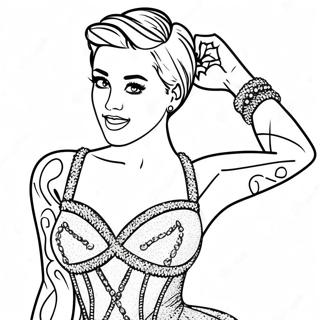 Miley Cyrus In A Sparkly Dress Coloring Page 21492-17278