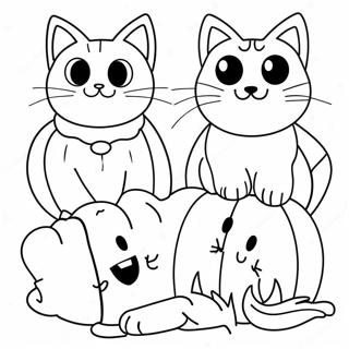 Halloween Cats Coloring Page 21571-17338