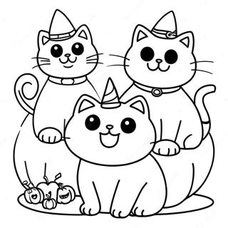 Halloween Cats Coloring Page 21571-17339