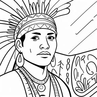 Colorful Indigenous Peoples Day Celebration Coloring Page 21592-17359