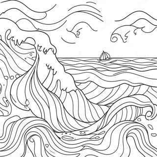 Gentle Ocean Waves Coloring Page 21612-17382