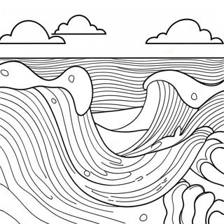 Gentle Ocean Waves Coloring Page 21612-17383