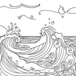 Gentle Ocean Waves Coloring Page 21612-17384