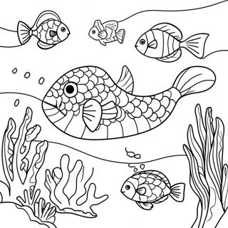 Colorful Seawing Underwater Scene Coloring Page 21622-17389