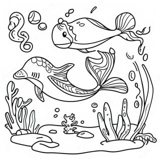 Colorful Seawing Underwater Scene Coloring Page 21622-17392