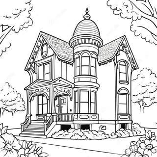 Victorian House Coloring Page 21651-17407