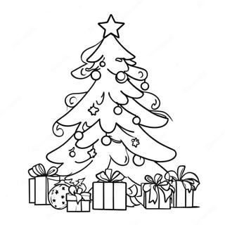 Joyful Christmas Tree Coloring Page 21682-17434