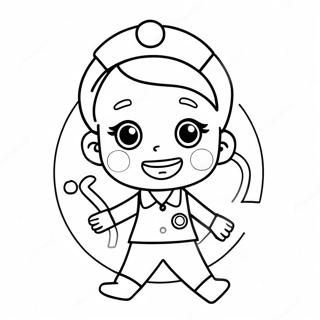 Cute Nurse With Stethoscope Coloring Page 21692-17443