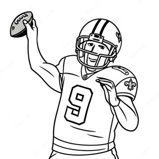 Drew Brees Throwing A Pass Coloring Page 21712-17454