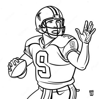 Drew Brees Throwing A Pass Coloring Page 21712-17456