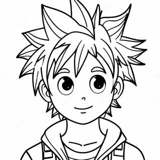 Anime Boy With Spiky Hair Coloring Page 21721-17462