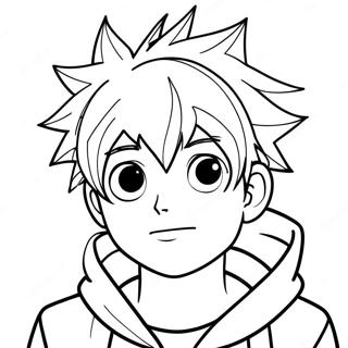 Anime Boy With Spiky Hair Coloring Page 21721-17463