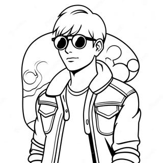 Cool Anime Boy With Sunglasses Coloring Page 21722-17465