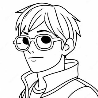 Cool Anime Boy With Sunglasses Coloring Page 21722-17466