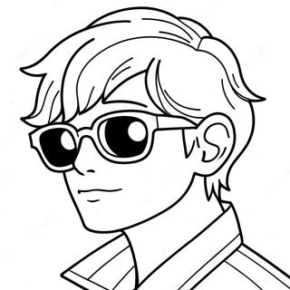 Cool Anime Boy With Sunglasses Coloring Page 21722-17467