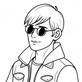 Cool Anime Boy With Sunglasses Coloring Page 21722-17468