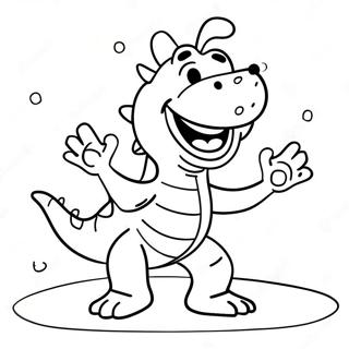 Barney Singing Cheerfully Coloring Page 2172-1782