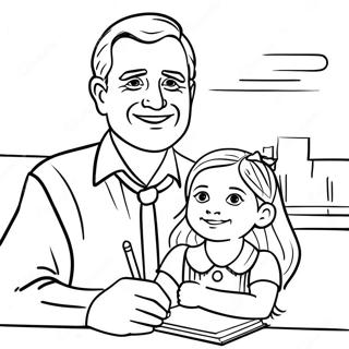 Dad And Daughter Coloring Page 21731-17470