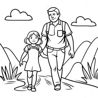 Adventurous Dad And Daughter Coloring Page 21732-17473